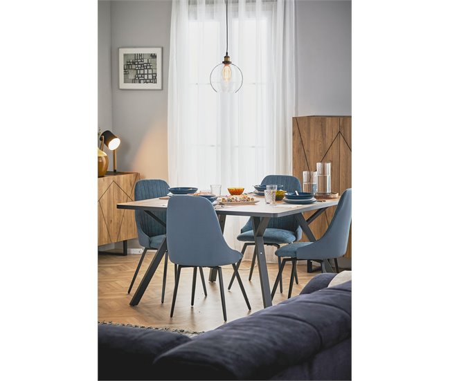 Mesa de comedor MILENA cuadrada 136cm roble negro Madera
