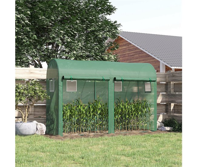 Invernadero Acero, PE Outsunny Verde