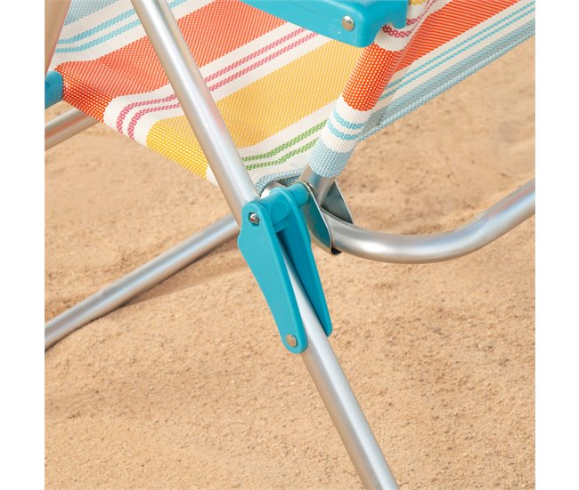Aktive silla playa plegable aluminio 5 posiciones antivuelco Multicolor
