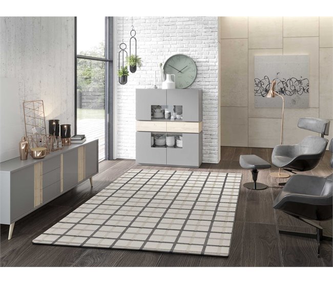 Alfombra con formas geométricas en relieve KARISMA - ATTICGO 133x190 Gris