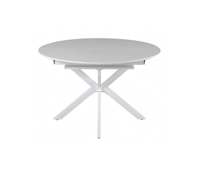 Mesa de comedor extensible redonda CINTHYA Blanco