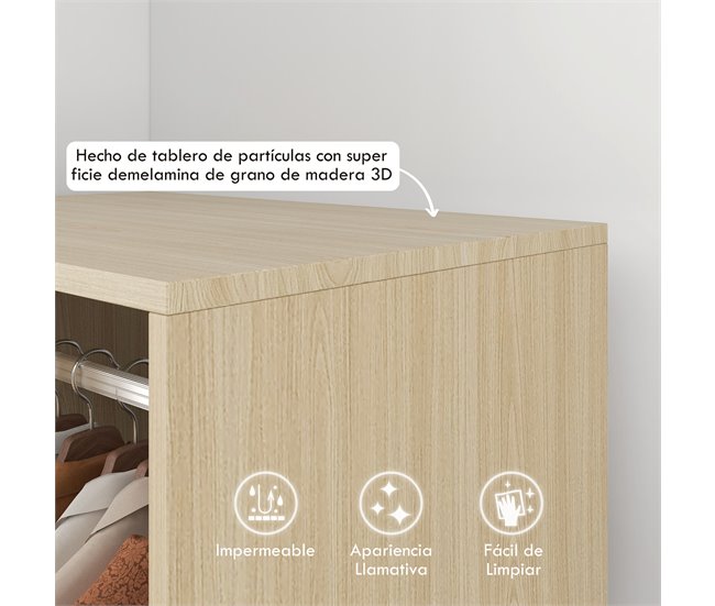 Armario Ropero Melamina de Madera HOMCOM Marron