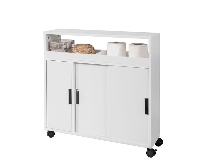 Carro Multiuso con Ruedas para Baño BZR02-W SoBuy Blanco
