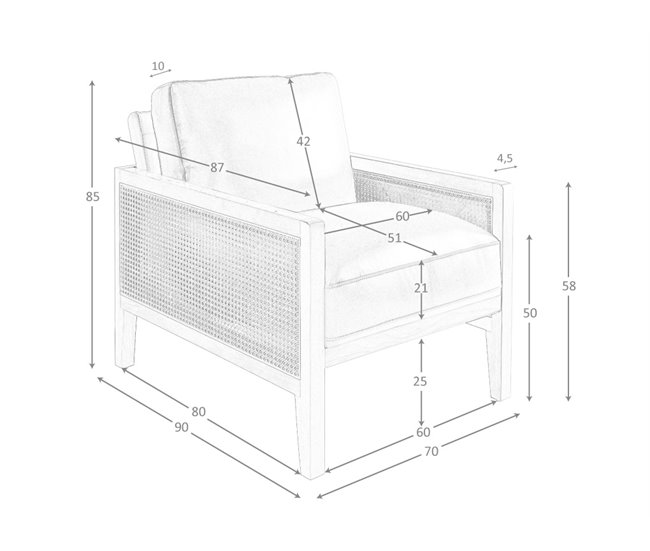 ANGEL CERDA Sillón piel marrón Nogal