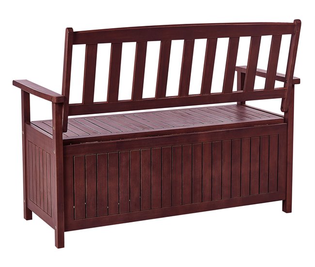 Beliani Banco Madera de acacia SOVANA Rojo