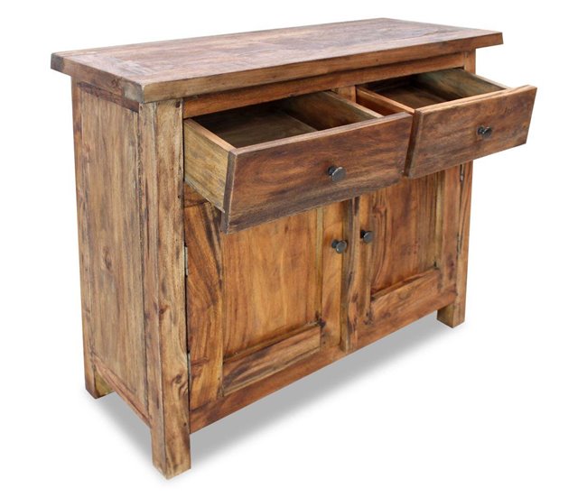 Aparador de madera maciza reciclada estilo rústico 4402019 Marron