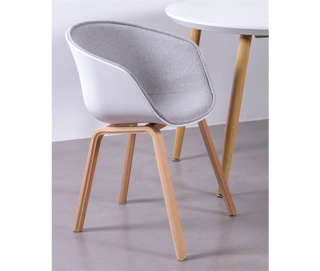 Silla Nórdica Tapizada en Algodón - Daxer Gris