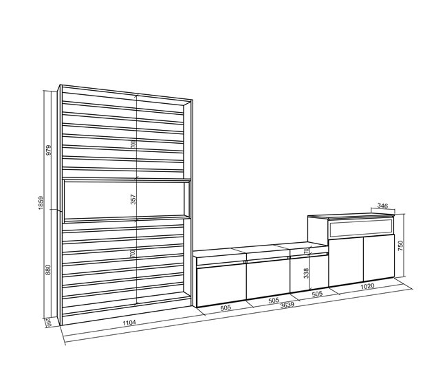 Muebles de Salón para TV 360 Blanco/ Negro