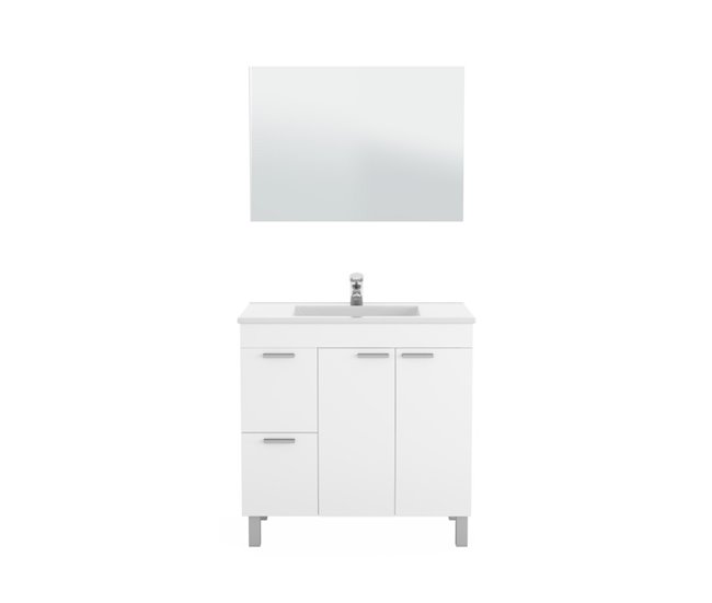 ARKITMOBEL Aktiva Mueble Lavabo 2P+2C + Espejo Blanco