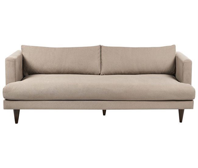 Beliani Sofá de 3 plazas Poliéster JARPEN Beige