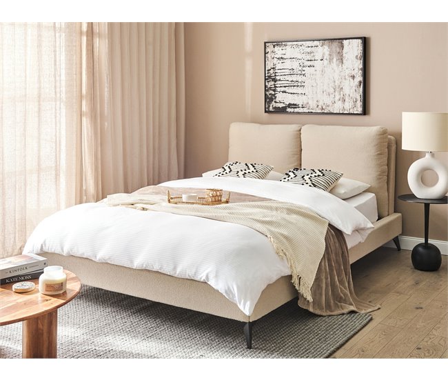 Beliani Cama Bouclé MELLE 155x240 Beige