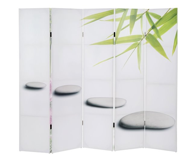 Biombo separador de ambientes de 5 paneles, diseño orquídea Dorado