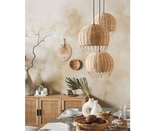 Beliani Lámpara colgante DRINO Natural