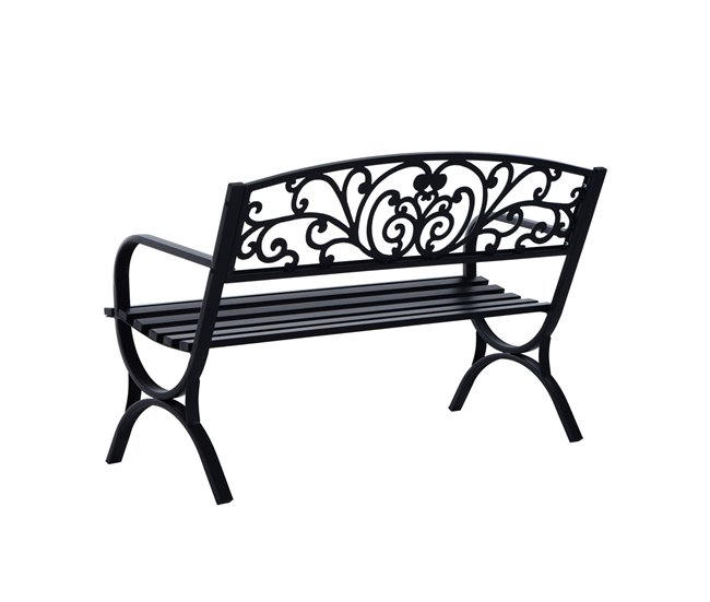 Banco de Jardín Hierro Outsunny 127x60 Negro