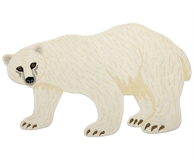 Beliani Alfombra para niños IOREK Blanco/ Beige