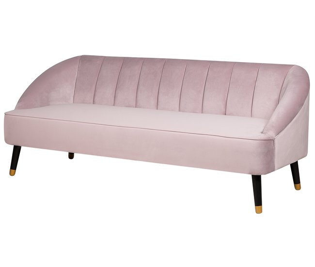 Beliani Sofá de 3 plazas Terciopelo ALSVAG Azul Marino