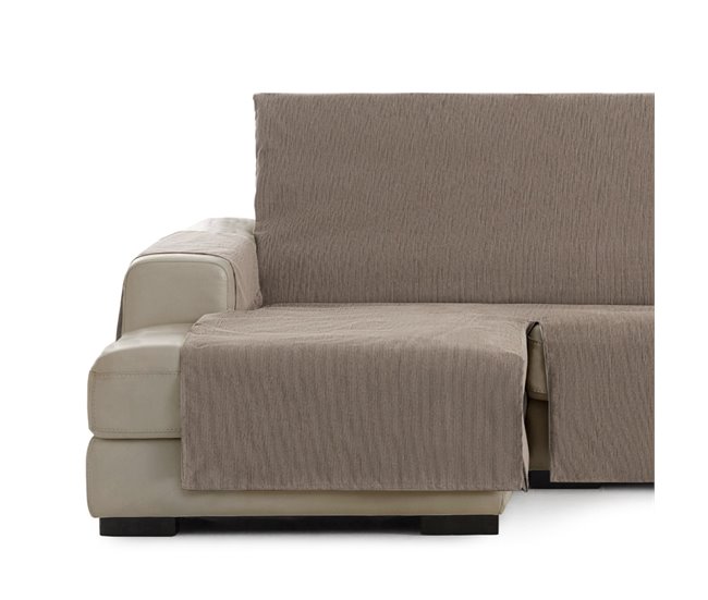 Vipalia Protector Cubre Sofá Chaise Longue Liso Modelo Chenilla Vison