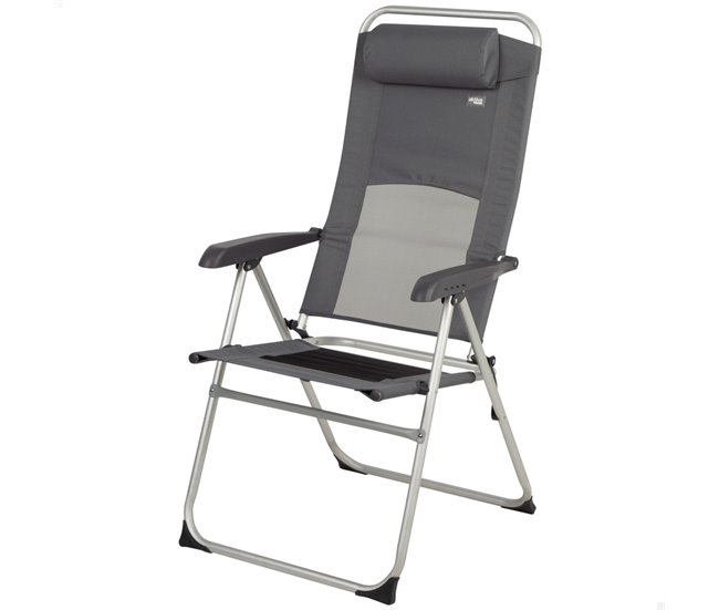 Aktive Silla plegable jardín reclinable 6 posiciones Gris