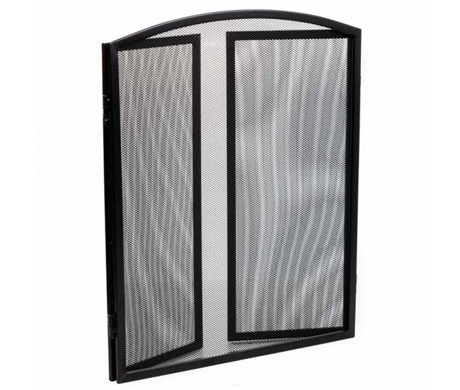 Parabán para chimenea de metal Negro