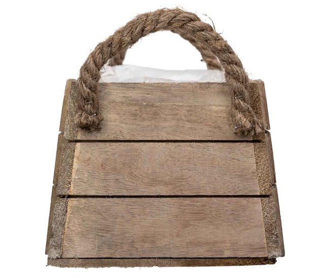 Cesto de madera con asas Marron