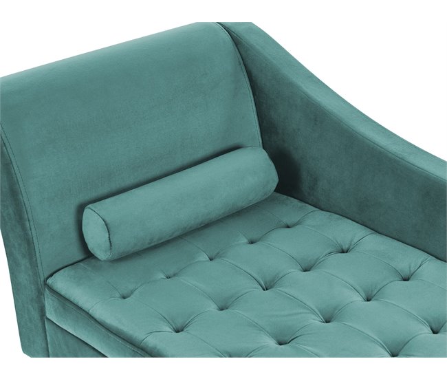 Beliani Chaise longue Terciopelo PESSAC Azul/ Verde