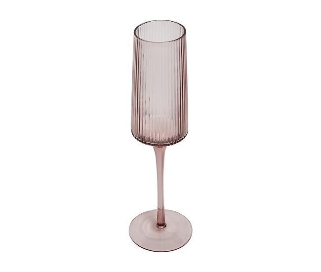 Beliani Cristalería Vidrio AMETHYST Rosa Talco