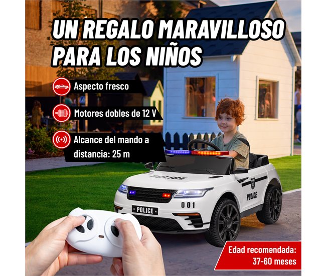 Coche Eléctrico Infantil PP, Acero AIYAPLAY Blanco