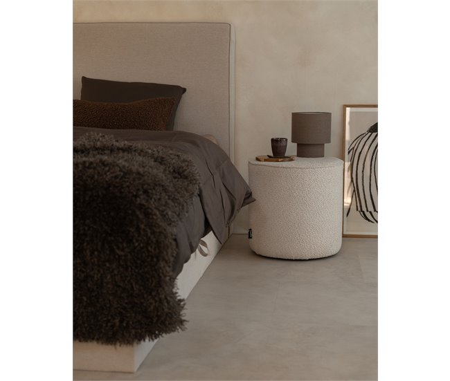 Beliani Cama continental con almacenaje Poliéster MINISTER 168x209 Beige