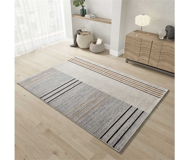 Alfombra de diseño geométrico CRAFT - ATTICGO 160x230 Gris