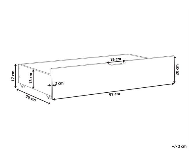 Beliani Conjunto de 2 cajones de cama Madera de pino RUMILLY Gris