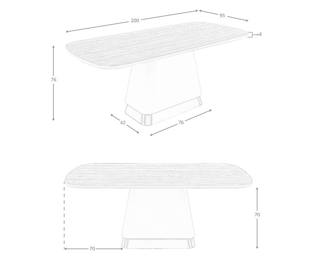 ANGEL CERDA Mesa comedor rectangular y madera Beige