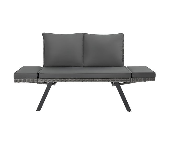 Sofá lounge de ratán Gris