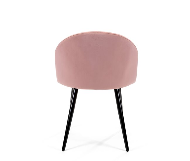 2x Silla tapizada capitoné de terciopelo SJ.077 Rosa