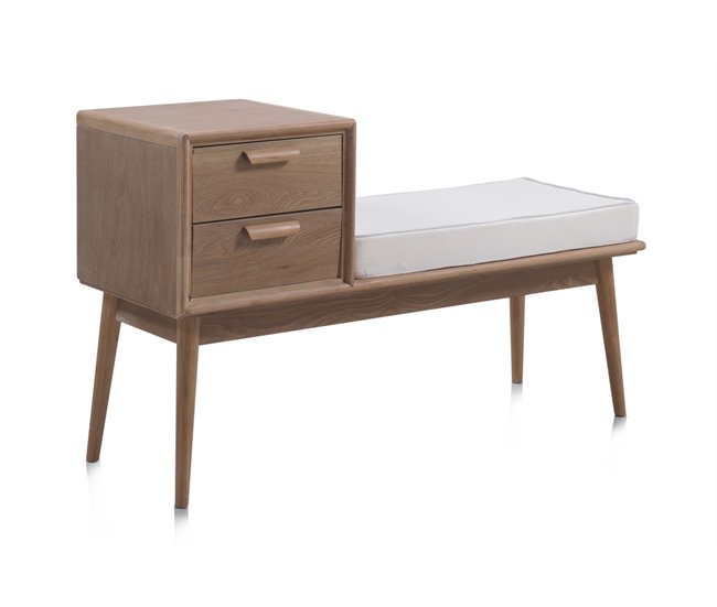 Banco De Madera De Mango Natural Con Patas Y 2 Sillas Natural
