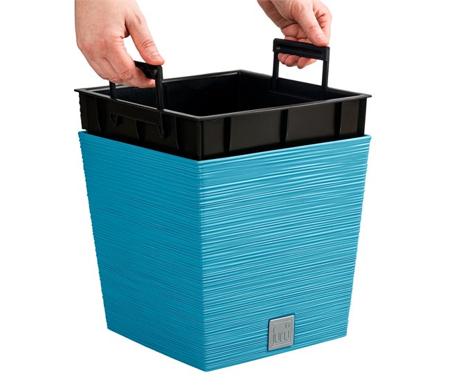 Macetero con depósito, colección FURU de 7,5 L Azul