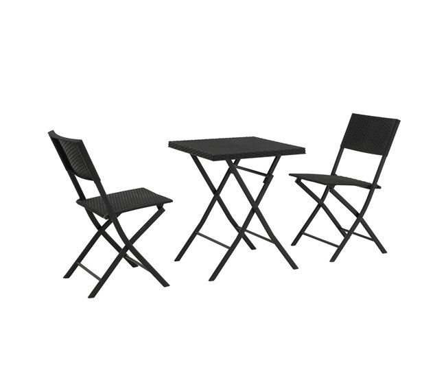 Set de jardín con mesa y 2 sillas KORA color gris Gris