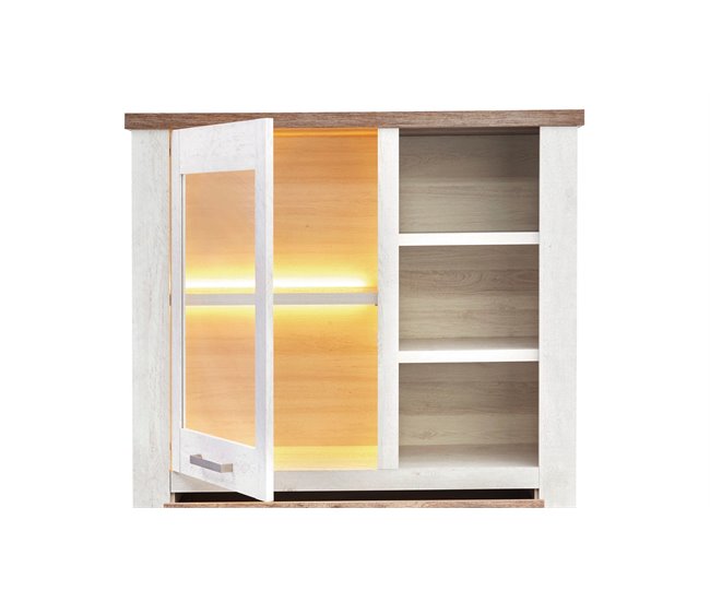 Vitrina baja 3 puertas VERONA  Blanco/ Madera
