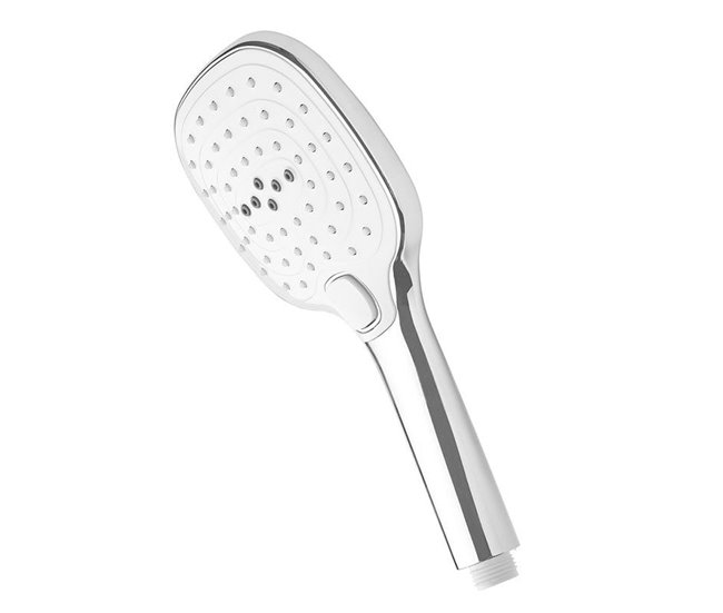Alcachofa de ducha Maurer con 3 funciones+pulsador Inox