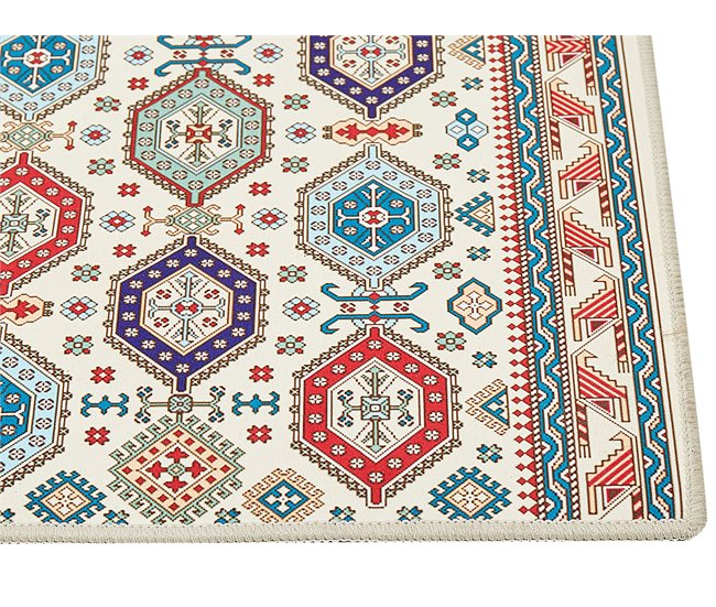 Beliani Alfombra de pelo corto HACILAR 80x240 Multicolor