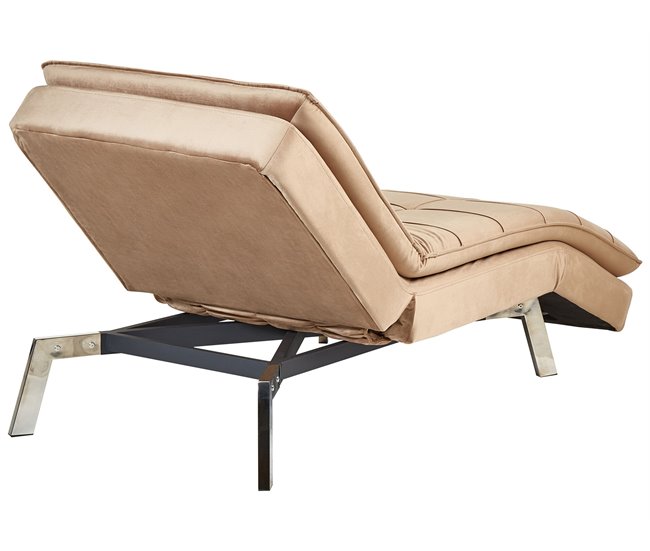 Beliani Chaise longue Terciopelo LOIRET Marron Claro