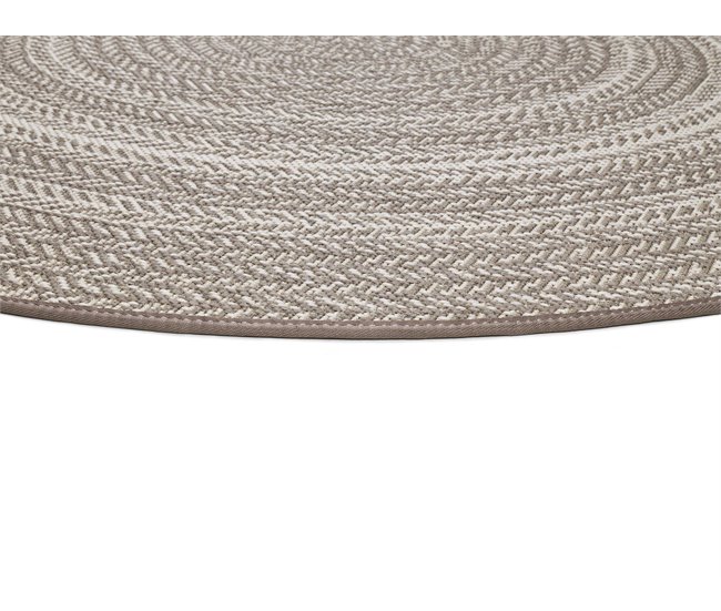 Alfombra redonda geométrica de interior/exterior SILVANA - ATTICGO 120x120 Gris Claro