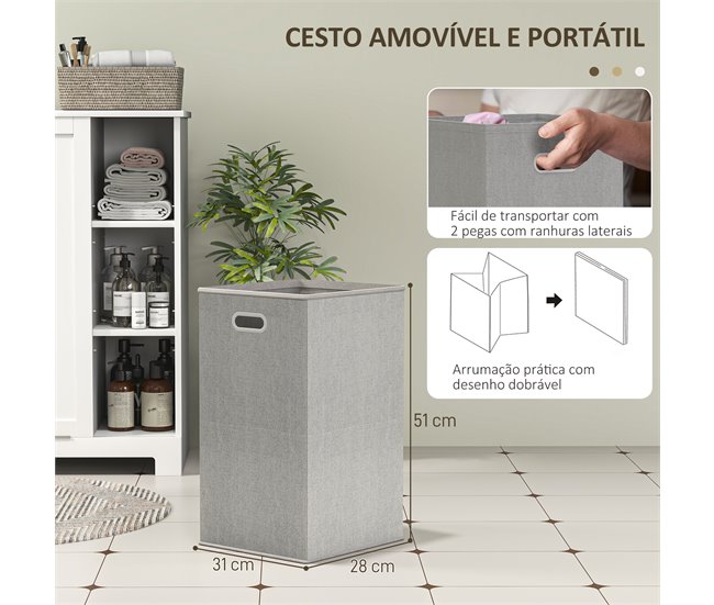 Armario de Baño MDF HOMCOM, hogar - baño Blanco