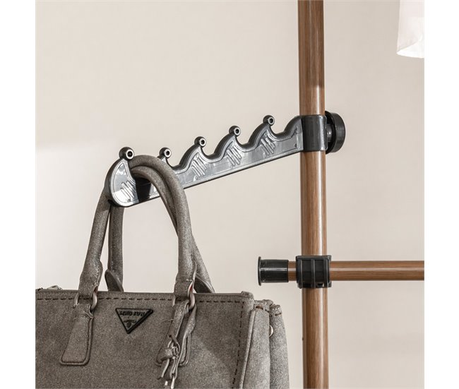 Perchero Extensible con 5 Barras y 2 cestas KLS04-BR SoBuy Marron