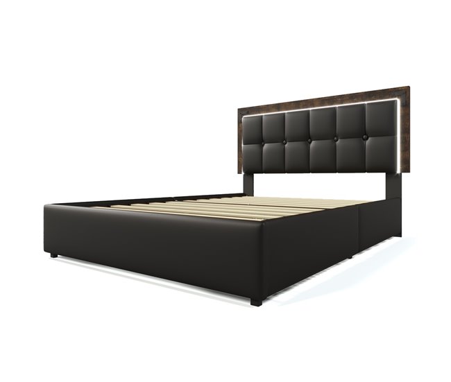 Camas de matrimonio 167x207 Negro