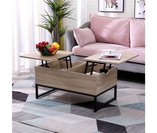 Mesa de centro con tablero elevable Marron Claro