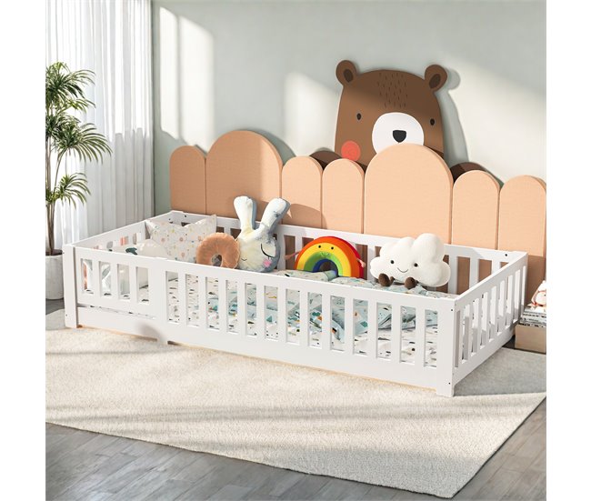 Cama|tablero, anticaída, cama individual Blanco