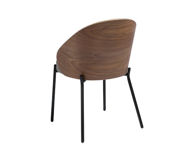 ANGEL CERDA Silla tela gris y nogal Nogal