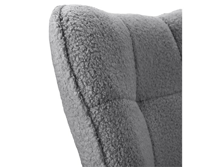 Silla mecedora, sillón de balanceo con respaldo cuadrado Gris Oscuro