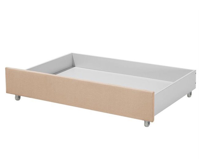 Beliani Cama con almacenaje Poliéster MONTPELLIER 167x213 Beige