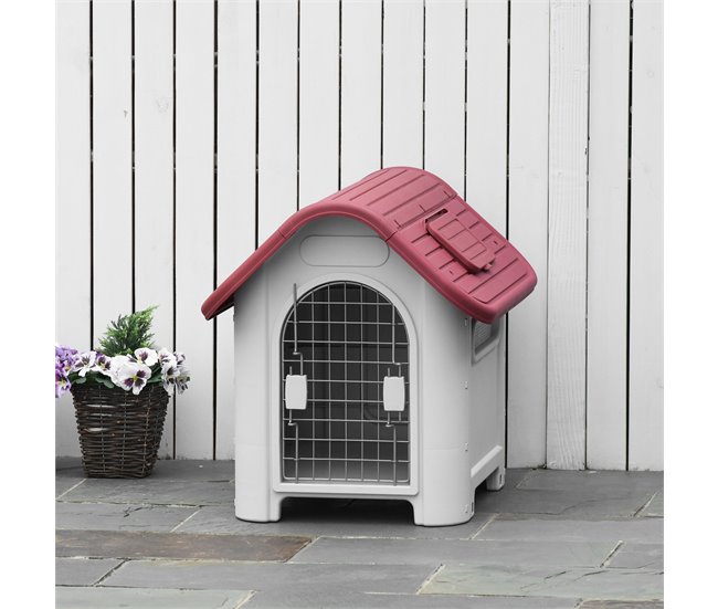 Caseta para Perros PP, Metal PawHut Multicolor